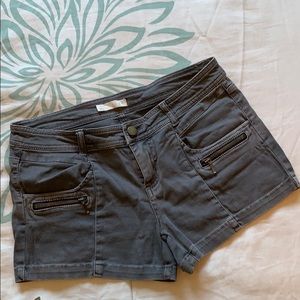 Hinge Gray Zippered Shorts